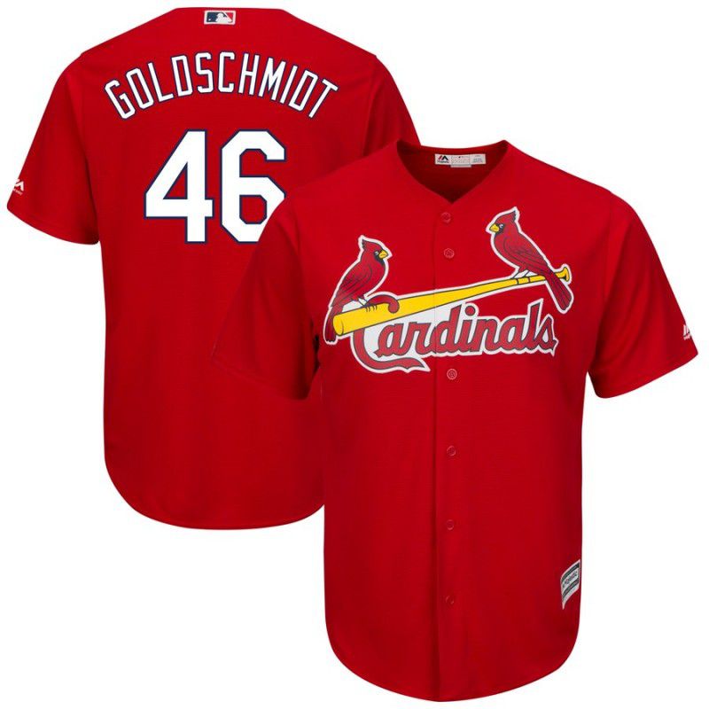 Men St. Louis Cardinals #46 Goldschmidt Red Game MLB Jersey->st.louis cardinals->MLB Jersey